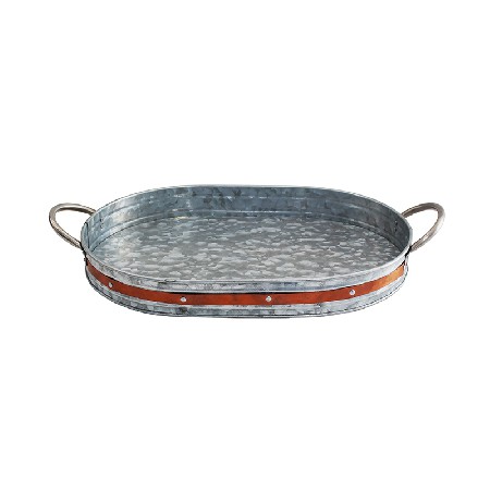 Galvanized Metal Oval Tray