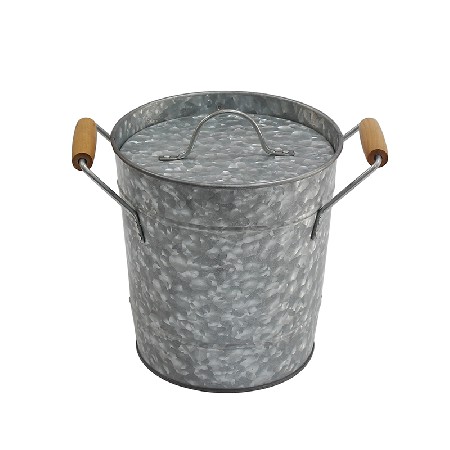 Metal Double Wall Drink Bucket With Lid And Scoop