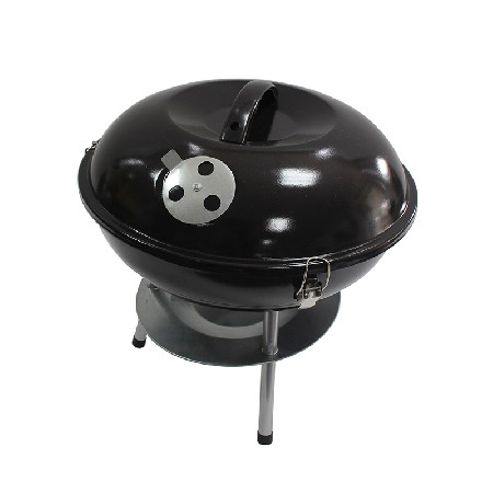 Black Power Coated Metal 17.. Kettle Charcoal Grill