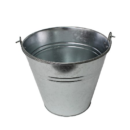 10＂ 7L Sliver Galvanized Metal Water Pails With Handles