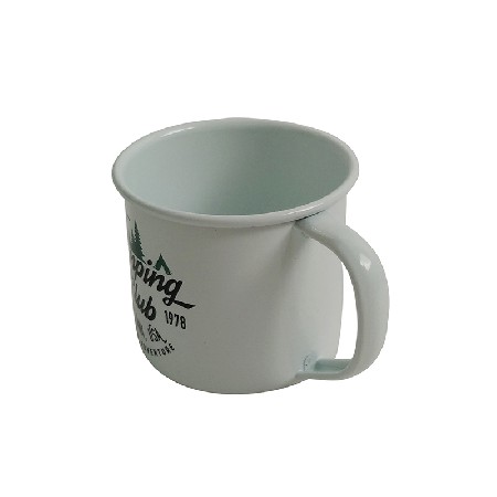 Cream White Enamel Metal Camping Camp Custom Mugs For Sale