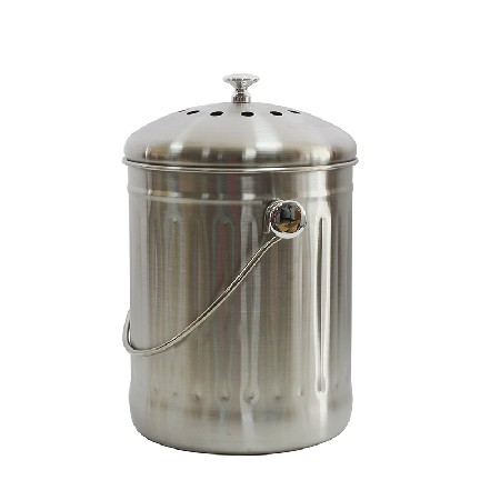 1.3 Gallon 5L High Grade Stainless Steel Kitchen Food Waste Compost Bin